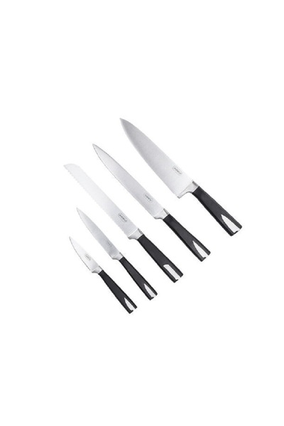 Alberto stainless steel knife set with wooden knife block 5 pcs