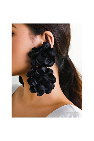 Pursehuit Black earrings, flower shape, Bernthine C16