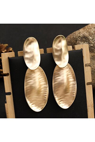 Pursehuit Χρυσά σκουλαρίκια, οβάλ, με κλιπς, Naida C1