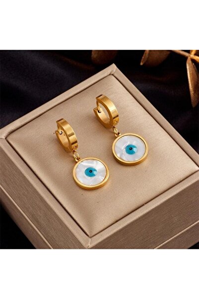 Pursehuit Round gold-colored earrings with lucky eye, Ayden C8