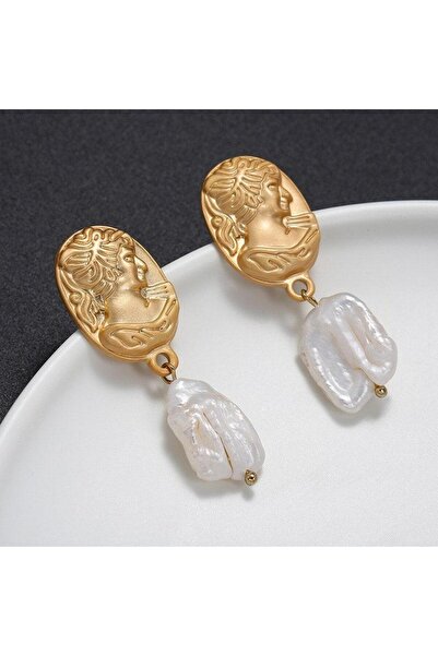 Pursehuit Cercei culoare aurie, cu clipsuri și perle, Elicia C3