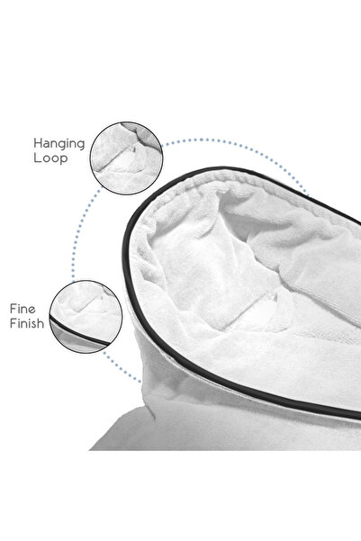 Hotel Linen Klub Premium Cotton Velour Bathrobe – With Piping, Quick-Drying with Belt & Pockets – Free Size, White