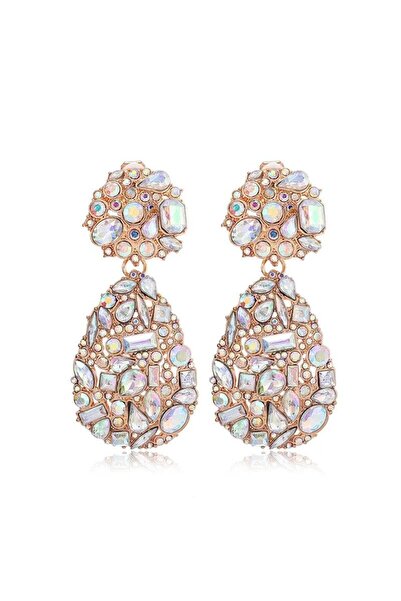 Pursehuit Gold coloured earrings, massive, with clips and stones, Mariza C3