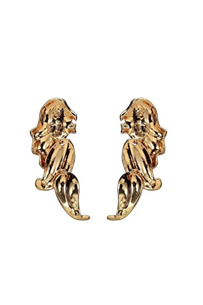 Pursehuit Golden earrings, petal shape, with stones, Zelma C4