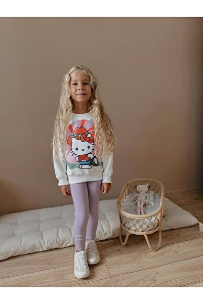 RAPAPA Kız Çocuk Baskılı Kız Çocuk Sweatshirt - Tayt 4037 L