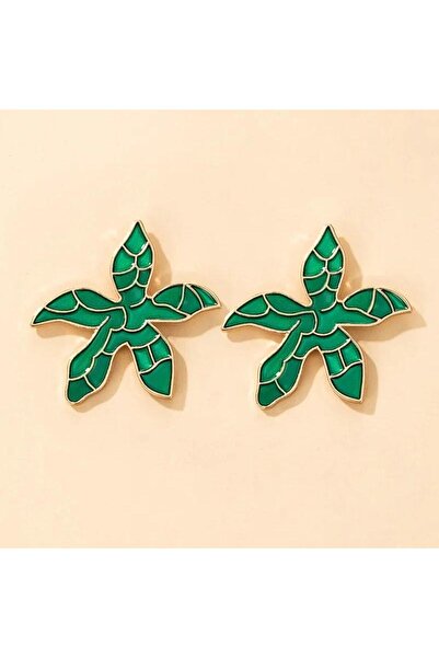 Pursehuit Χρυσά σκουλαρίκια, σε σχήμα πράσινου λουλουδιού, Louisa C7