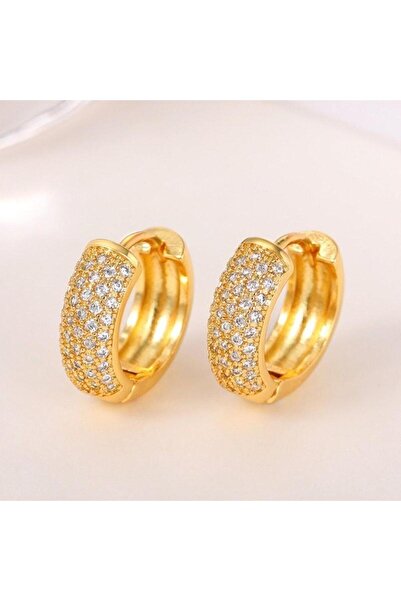 Pursehuit Cercei rotunzi de culoare aurie cu pietre de zirconiu, Benedict C13