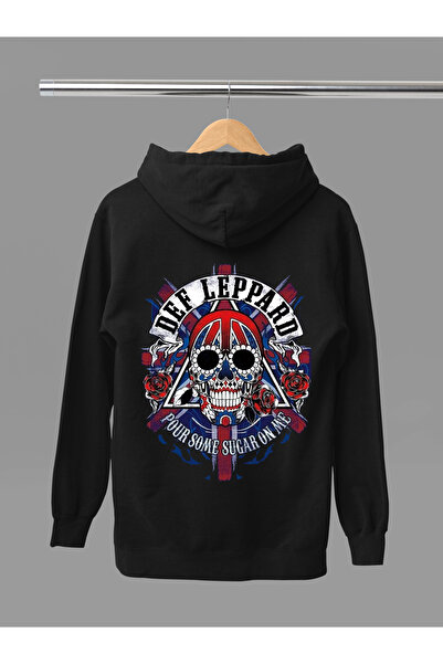 MAGORS سترة روك من القطن المطبوع بأكمام طويلة من ديف ليبارد مكونة من 3 خيوط