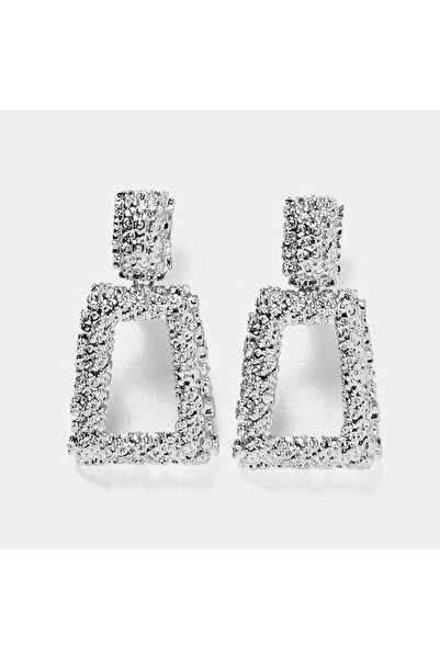 Pursehuit Cercei de culoare argintie, cu clipsuri, textură ondulată, Dollan C1