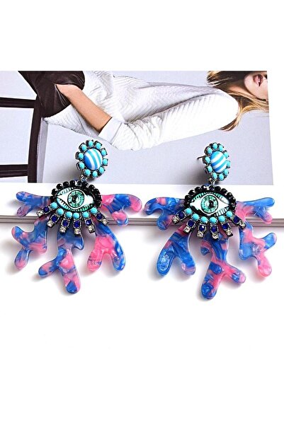 Pursehuit Cercei albaștri, formă de coral, cu pietre, Stefanie C2