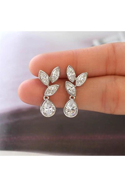 Pursehuit Σκουλαρίκια σε ασημί χρώμα, με πέτρες ζιργκόν, Marku C14