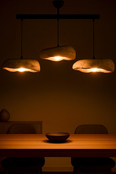 Hmydesign Stonelith Handmade 3'lü Karbon Beton Avize