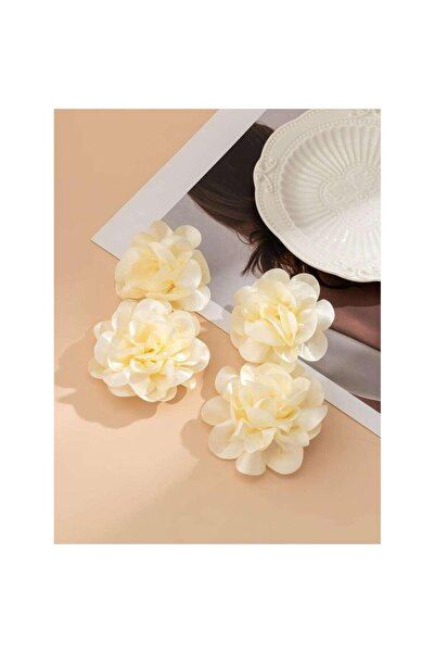 Pursehuit Butter white earrings, flower shape, Berry C16