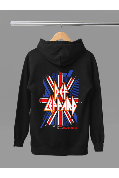 MAGORS سترة روك من القطن المطبوع بأكمام طويلة من ديف ليبارد مكونة من 3 خيوط