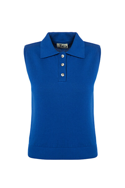 F&K 3x2 تريكو بدون أكمام بياقة بولو