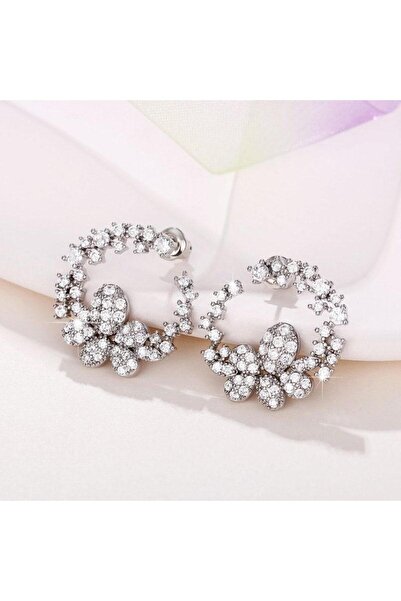 Pursehuit Cercei rotunzi din argint cu pietre de zirconiu, Shawn C12