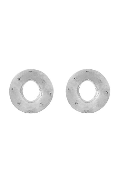 Pursehuit Cercei culoare argintie, rotunzi, margine ondulată, Marga C7