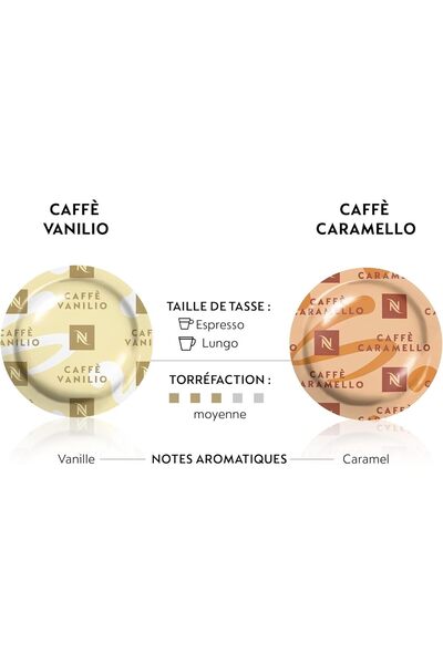Nespresso كبسولات قهوة احترافية (100 كبسولة) - فانيليا، كراميل - كبسولات قهوة...