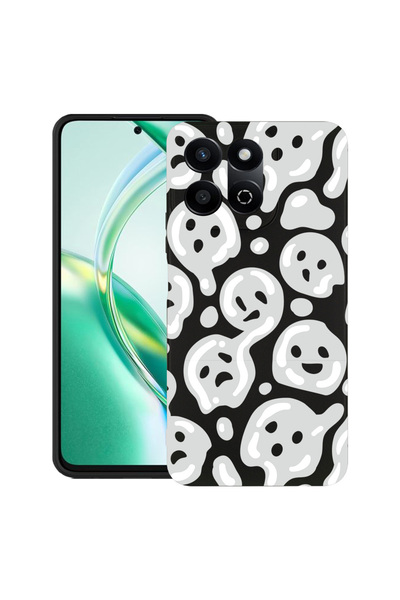bestcase Carcasă subțire din silicon pentru Honor 200 Smart, gri acid smiley,...
