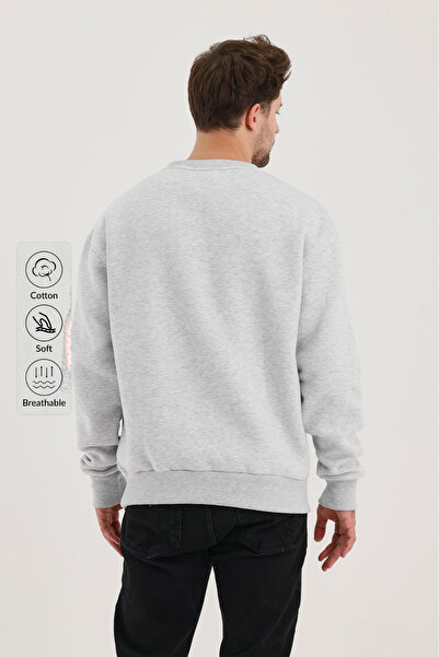 COMBİNE MİCHAİL Чоловічий велосипедний комір, сірий світшот