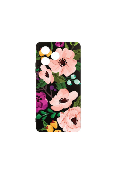bestcase Carcasă subțire din silicon pentru Xiaomi Redmi 13, flori pastelate,...