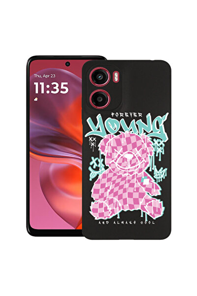 bestcase Carcasă subțire din silicon pentru Motorola Moto G05, Ursuleț de plu...