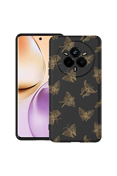 bestcase Carcasă subțire din silicon pentru Realme 14 Pro 5G, fluture auriu, ...