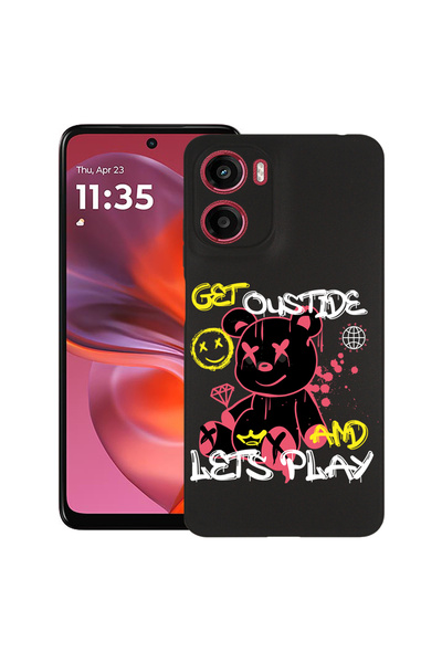 bestcase Carcasă subțire din silicon pentru Motorola Moto E15 / Moto G05, Urs...