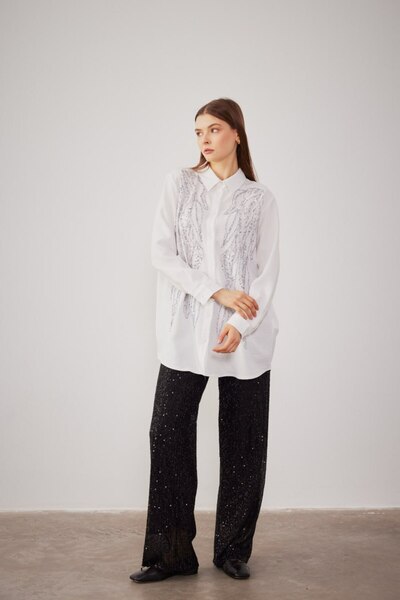 MVStore Women's Sequin Embroidered Shirt