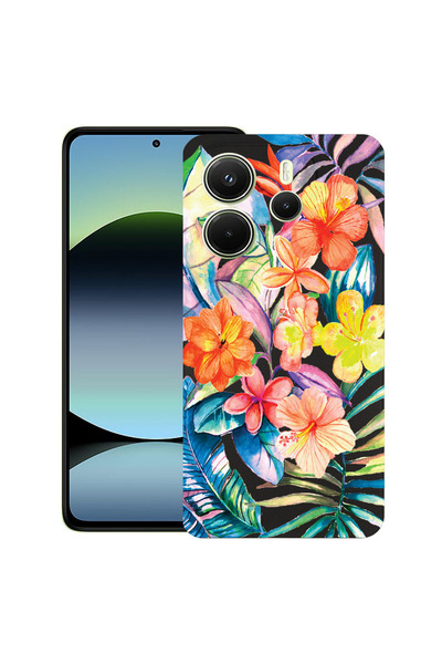 bestcase Λεπτή θήκη σιλικόνης για Xiaomi Redmi Note 14 5G, λουλούδια σε σχήμα...