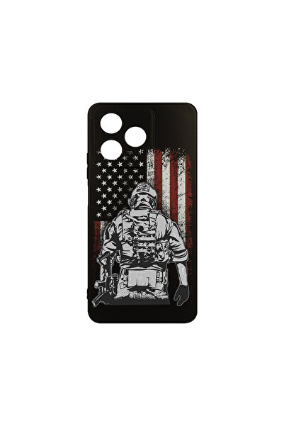 bestcase Carcasă subțire din silicon pentru Xiaomi Redmi 13, Soldat american,...