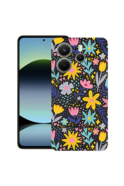 bestcase Carcasă subțire din silicon pentru Xiaomi Redmi Note 14 5G, flori mi...