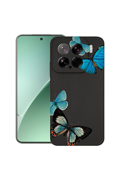 bestcase Carcasă subțire din silicon pentru Xiaomi 15, fluturi albaștri frumo...