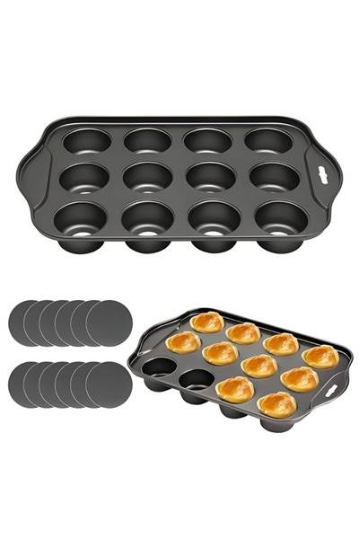 Generic قوالب تشيز كيك صغيرة غير لاصقة بسعة 12 كوبًا مع قاع قابل للإزالة | قالب كيك
