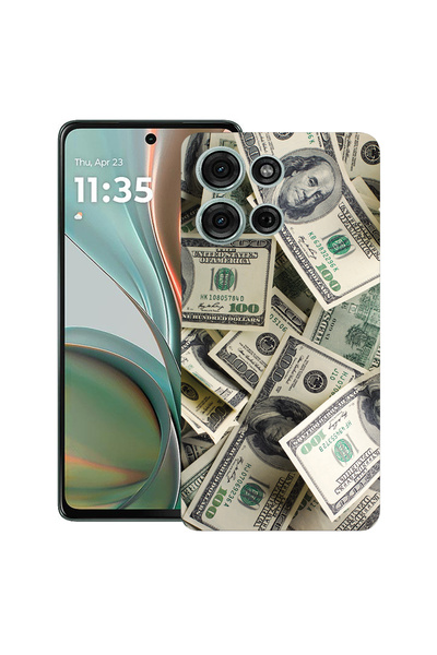 bestcase Carcasă subțire din silicon pentru Motorola Moto G75, model cu bani,...