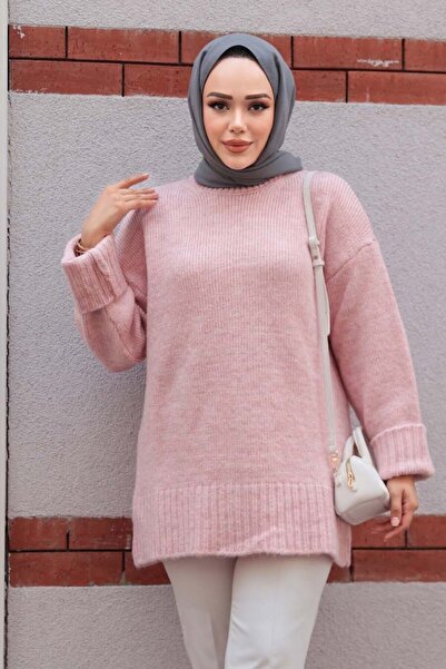 N.S NEVA STYLE Powder Hijab Knitwear Sweater Tunic 87181Pd