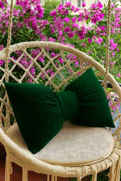 hobizer tekstil Pernă decorativă cu fundă 50x40 cm verde