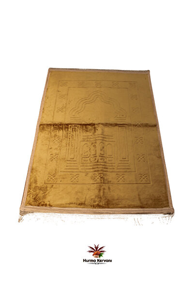 Hurma Kervanı Kaymaz Tabanlı Peluş Seccade 80x120 cm - Yumuşak ve Konforlu