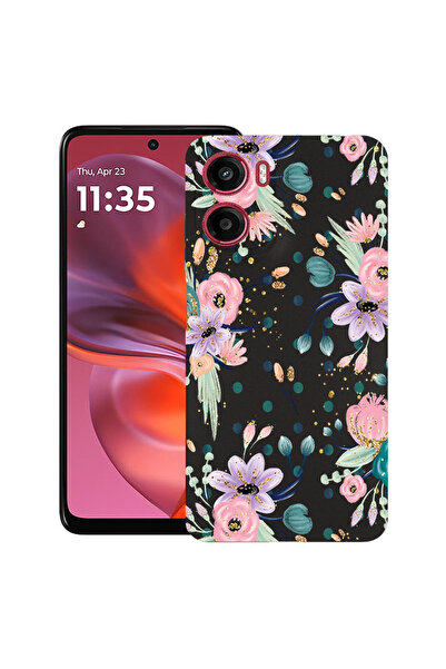 bestcase Carcasă subțire din silicon pentru Motorola Moto G05, Colecția Flowe...