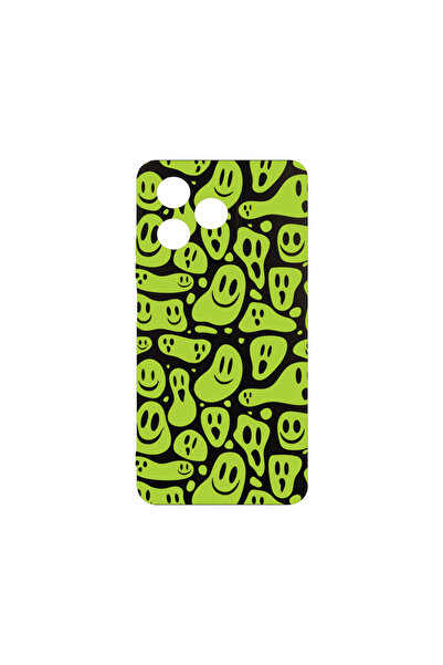bestcase Carcasă subțire din silicon pentru Xiaomi Redmi 13, verde acid smiley, 1923377 B 1051