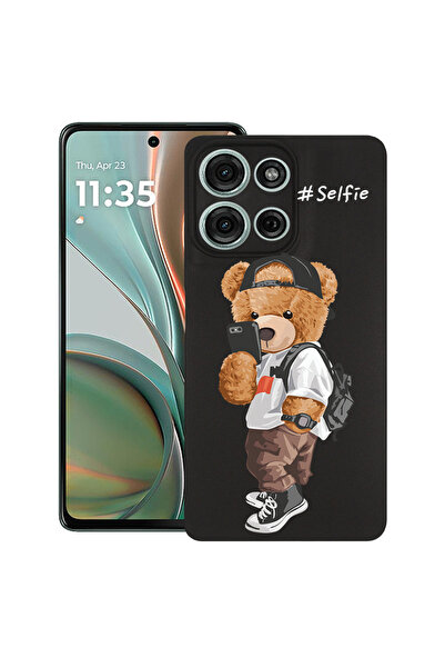 bestcase Carcasă subțire din silicon pentru Motorola Moto G75, ursuleț de plu...