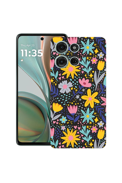 bestcase Carcasă subțire din silicon pentru Motorola Moto G15, flori mici, 1926337 B 758