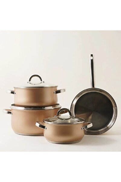 Alberto 7pcs stainless steel cookware set, gold