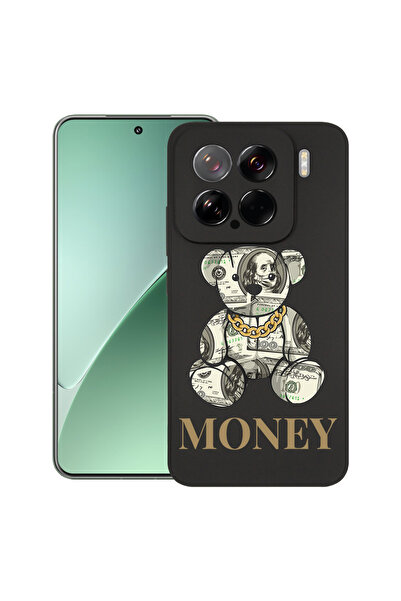 bestcase Carcasă subțire din silicon pentru Xiaomi 15, Ursuleț de pluș cu ban...