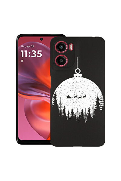 bestcase Carcasă subțire din silicon pentru Motorola Moto G05, Glob de Crăciu...