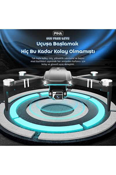piha S65 Free Lıte – 2 Batarya, 30 Dakika Uçuş, 1080P Çift ESC Kamera, Fırçasız Motorlu Drone