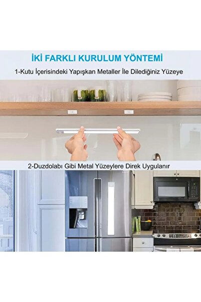 FORTİCO HAREKET SENSÖRLÜ 40CM 3 Renkli DOLAP İÇİ ÇALIŞMA MASASI MUTFAK TEZGAH ALTI USB LED IŞIK