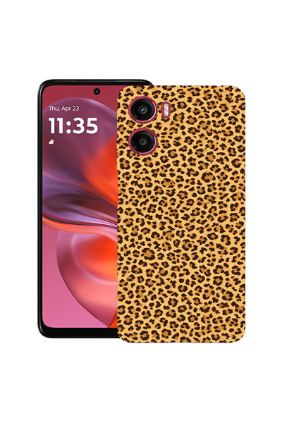 bestcase Λεπτή θήκη σιλικόνης για Motorola Moto E15 / Moto G05, μοτίβο λεοπάρ...