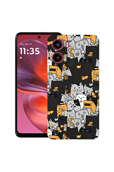 bestcase Λεπτή θήκη σιλικόνης για Motorola Moto E15 / Moto G05, μοτίβο Cat, 1...