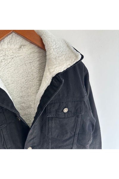 tiggirmoda Ανδρικό τζιν μπουφάν με επένδυση από γούνα